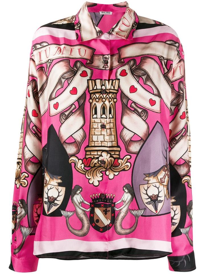 Miu Miu Graphic Print Shirt - Pink