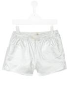 Andorine - Drawstring Metallic (grey) Running Shorts - Kids - Cotton/spandex/elastane - 14 Yrs