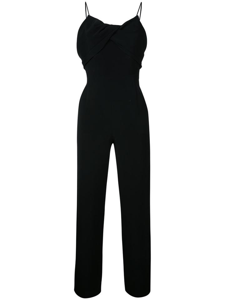 Estnation - Cowl Neck Strappy Jumpsuit - Women - Triacetate - 36, Black, Triacetate