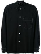 Issey Miyake Vintage Contrast Stitch Trim Shirt, Men's, Size: Large, Black