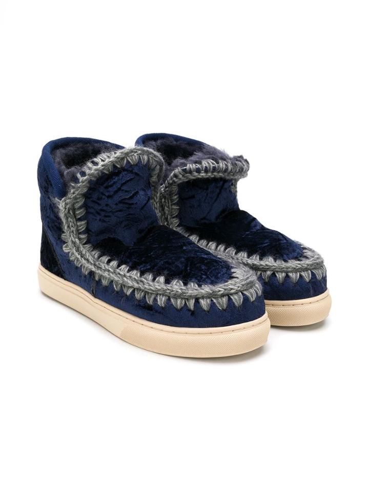 Mou Kids Teen Slip-on Boots - Blue