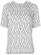 Victoria Victoria Beckham Printed Habotai Pleat Back Top - White