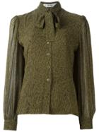 Jean Louis Scherrer Vintage Pussy Bow Blouse - Green