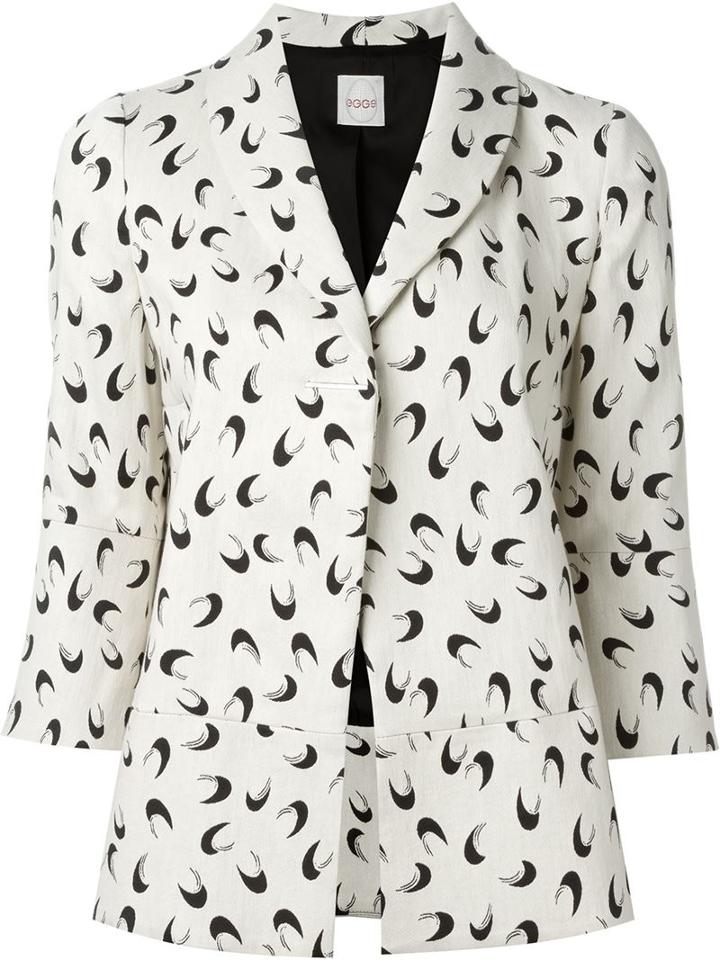 Eggs Half Moon Print Single Breasted 'rafael' Blazer