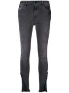Frame Denim Le High Skinny Asymmetrical Jeans - Grey