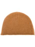 Marni Raw Hem Knitted Cap - Brown