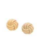 Susan Caplan Vintage 1980's Knot Clip-on Earrings - Gold