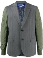 Junya Watanabe Man Contrast Style V-neck Bomber Jacket - Grey