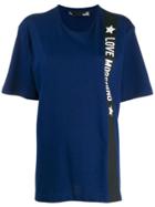 Love Moschino Oversized Logo Stripe T-shirt - Blue