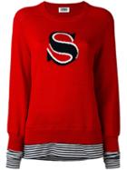 Sonia By Sonia Rykiel - Contrast Layer Jumper - Women - Cotton - S, Red, Cotton
