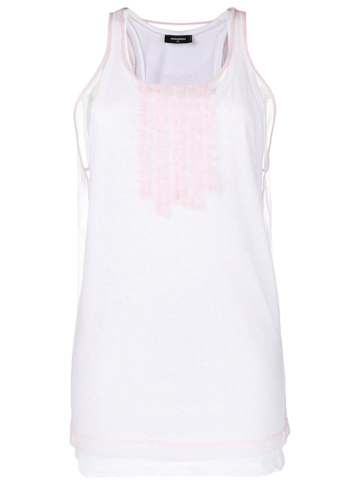 Dsquared2 Ruffle Detail Tank Top - Pink & Purple