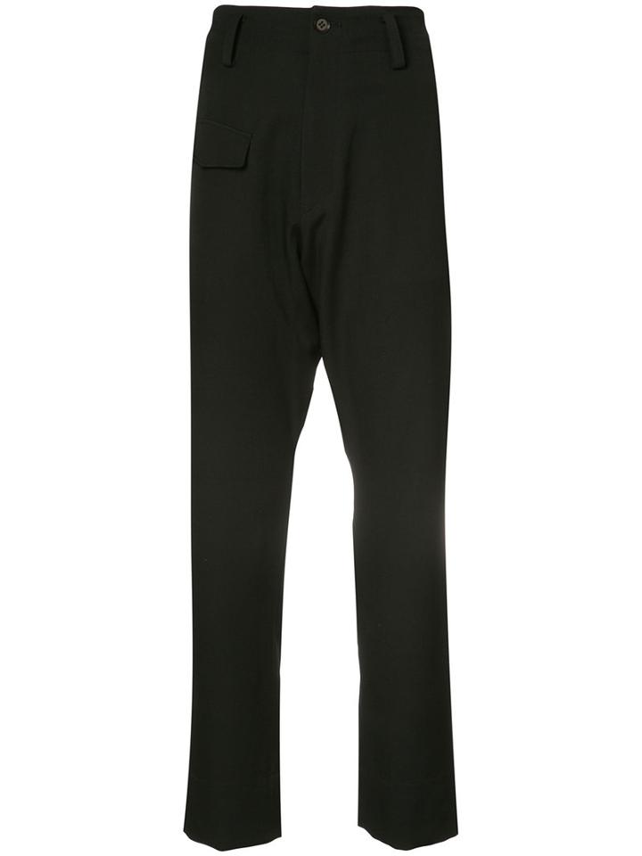 Yohji Yamamoto - Right Front Flap Trousers - Women - Wool - 1, Women's, Black, Wool