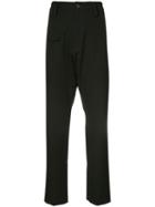 Yohji Yamamoto - Right Front Flap Trousers - Women - Wool - 1, Women's, Black, Wool