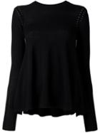 Mcq Alexander Mcqueen Open Knit Detail Jumper, Women's, Size: Medium, Black, Wool