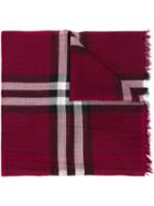 Burberry - Checked Scarf - Women - Silk/wool - One Size, Pink/purple, Silk/wool