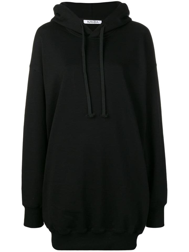 Krizia Rear Logo Print Hoodie - Black