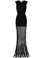 Andrea Bogosian Sheer Panels Gown - Black