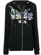 Philipp Plein Embellished Zip Front Hoodie - Black