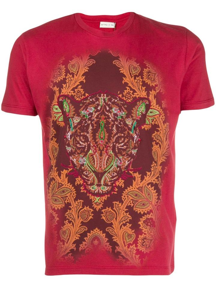 Etro Leopard Print T-shirt - Red