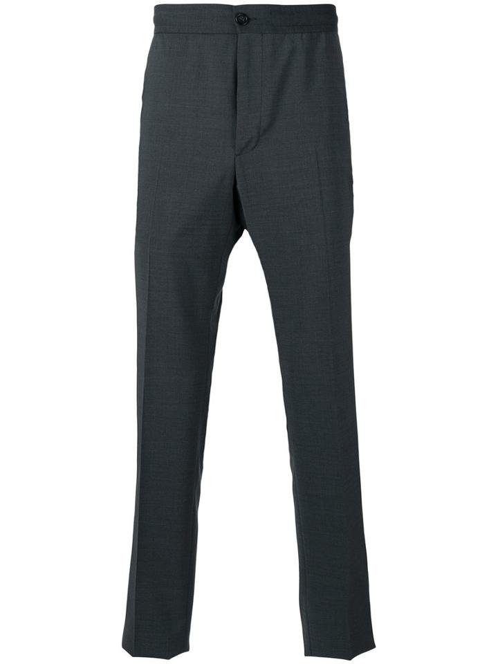 Z Zegna Slim-fit Tailored Trousers, Men's, Size: 48, Grey, Wool/spandex/elastane