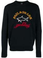 Paul & Shark Logo Intarsia Jumper - Blue