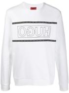 Boss Hugo Boss Reversed Printed Logo Sweater - White