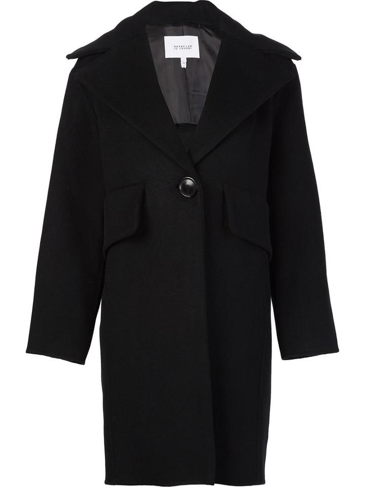 Derek Lam 10 Crosby Wide Lapel Coat, Women's, Size: 8, Black, Nylon/polyester/wool