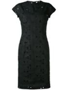 Aspesi - Embroidered Floral Dress - Women - Cotton/polyester/viscose - 42, Black, Cotton/polyester/viscose