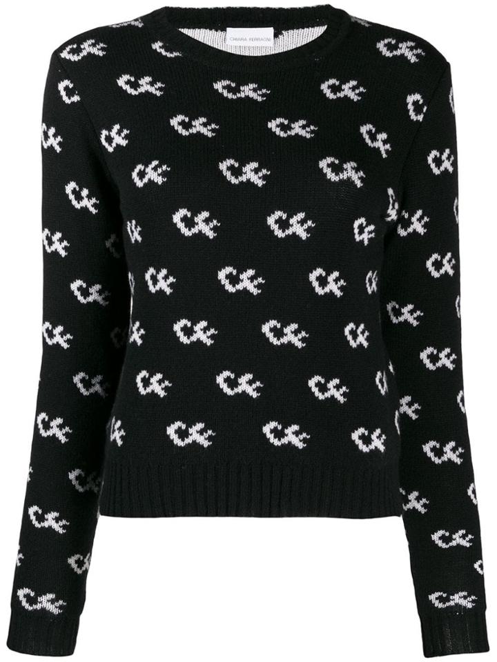 Chiara Ferragni Logo Knit Sweater - Black