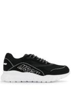 Msgm Logo Panel Running Sneakers - Black