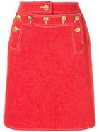 Chanel Vintage Cc Logos Skirt - Red