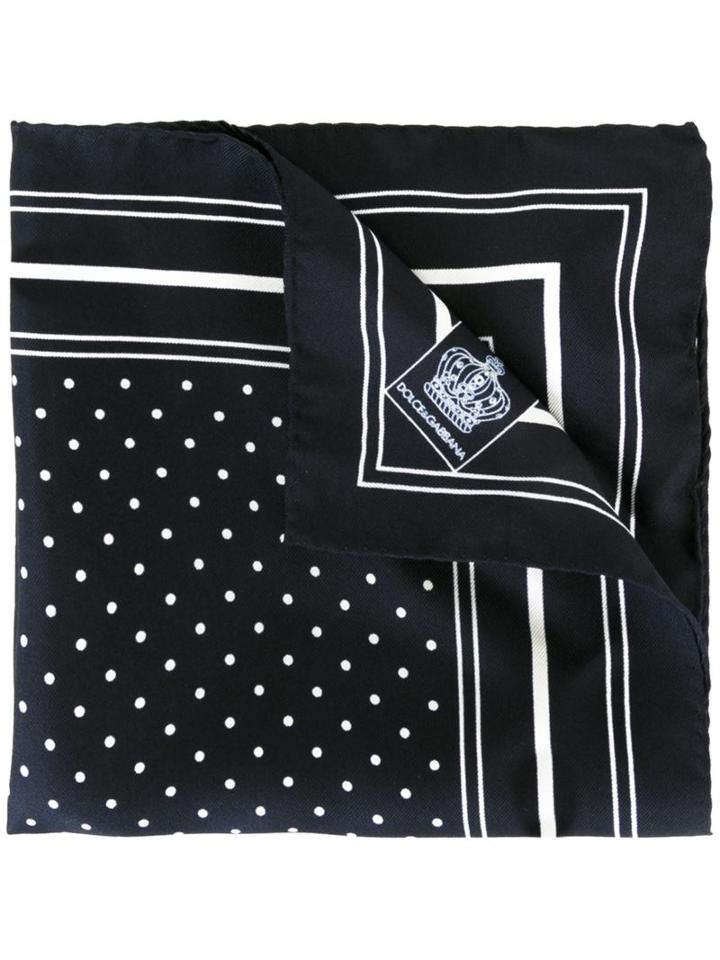 Dolce & Gabbana Polka Dot & Line Print Pocket Squre