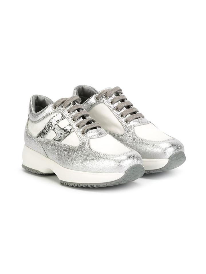 Hogan Kids Interactive Sneakers, Girl's, Size: 29, Grey