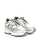 Hogan Kids Interactive Sneakers, Girl's, Size: 29, Grey