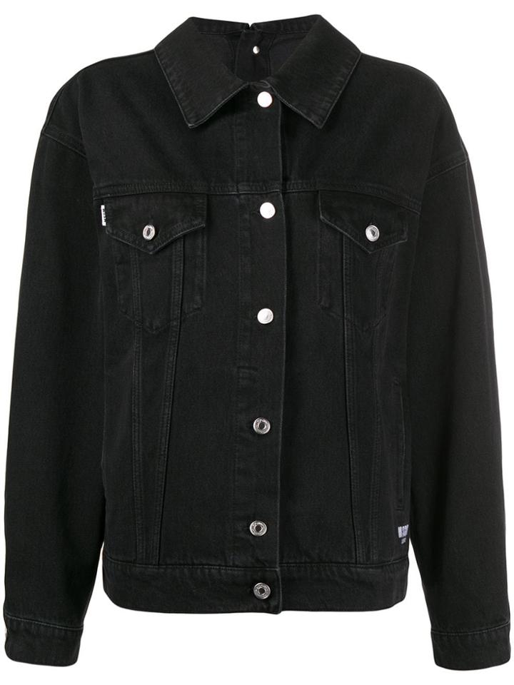 Msgm Logo Print Denim Jacket - Black