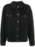 Msgm Logo Print Denim Jacket - Black