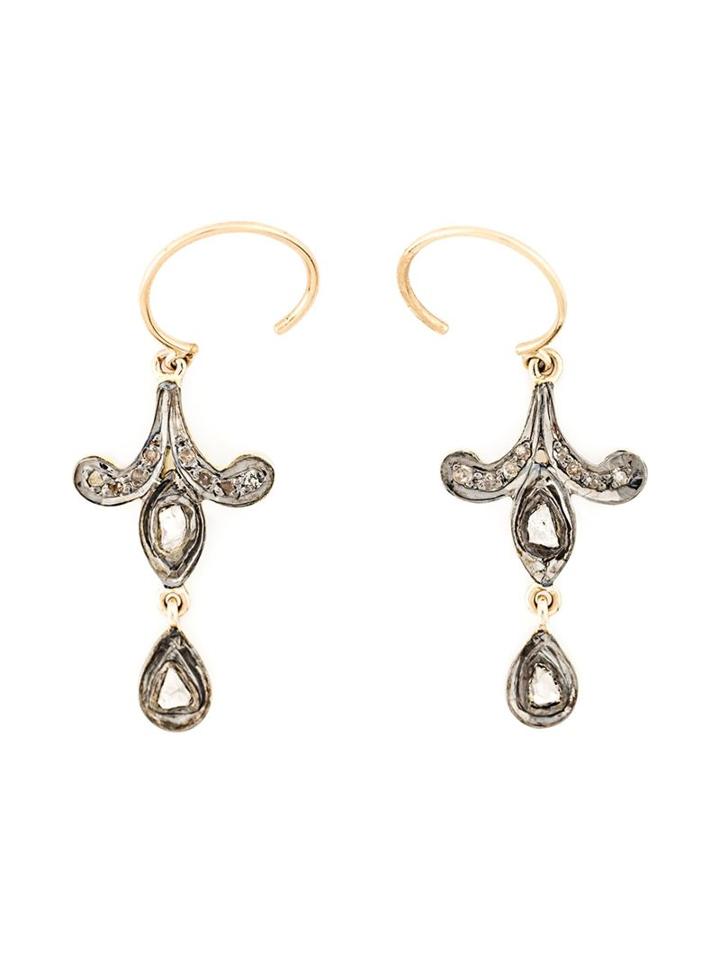 Mathilde Danglade Diamond Drop Earrings, Women's, Metallic