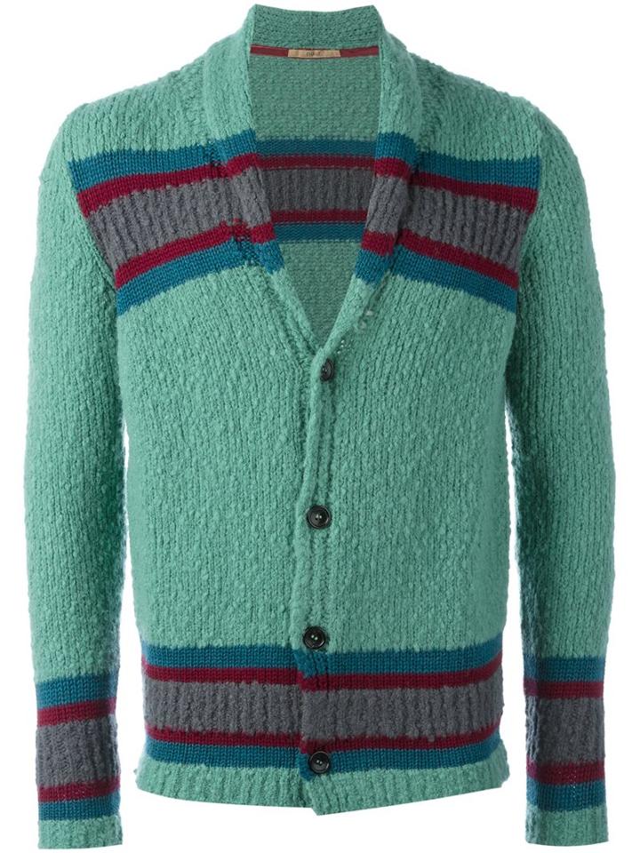 Nuur Shawl Neck Striped Cardigan