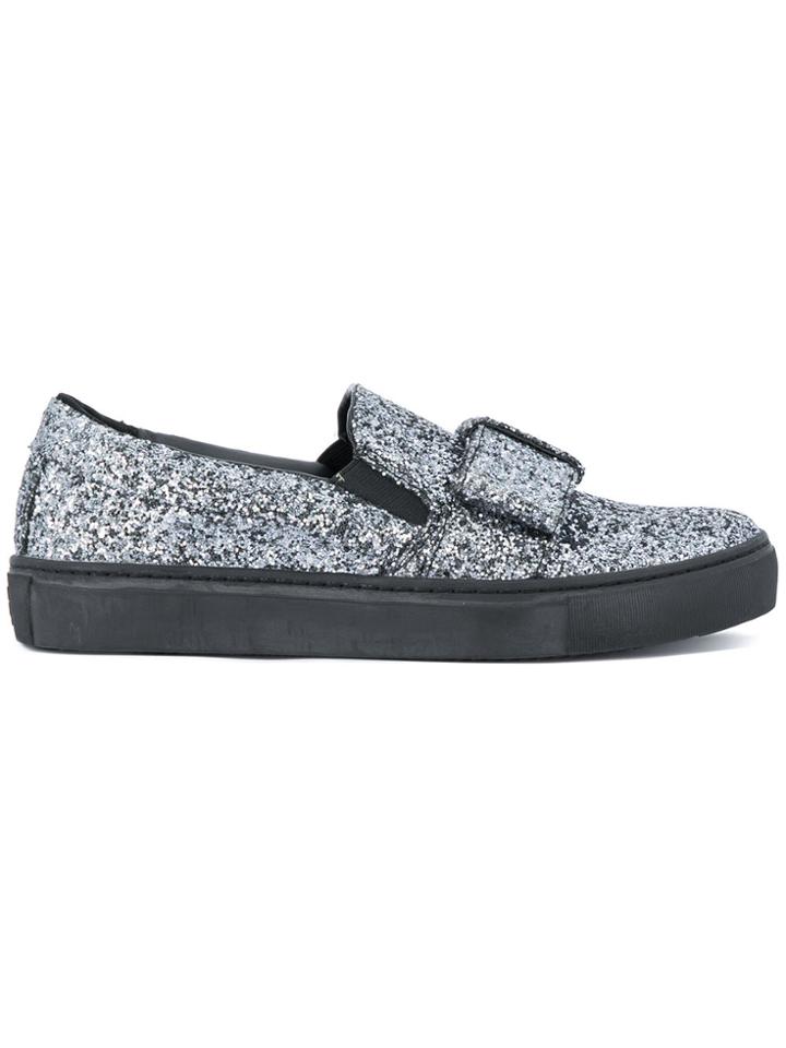 Karl Lagerfeld Glitter Slip-on Sneakers - Metallic