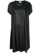 Mm6 Maison Margiela - Faux Leather T-shirt Dress - Women - Cotton/polyurethane/viscose - 40, Black, Cotton/polyurethane/viscose