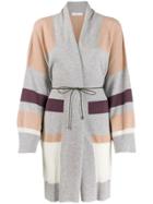 Fabiana Filippi Striped Print Cardi-coat - Grey