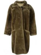 Versace Pre-owned Oversized Faux Fur Coat - Brown