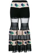 Semicouture Knitted Flared Cropped Trousers - Black