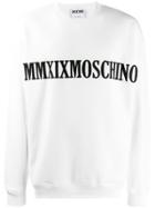 Moschino Slogan Embroidered Sweatshirt - White