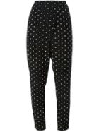 Givenchy Cross Print Trousers, Women's, Size: 40, Black, Spandex/elastane/viscose/acetate/modal