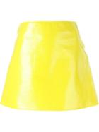 Courrèges A-line Mini Skirt, Women's, Size: 36, Yellow/orange, Cotton/polyurethane/acetate/cupro