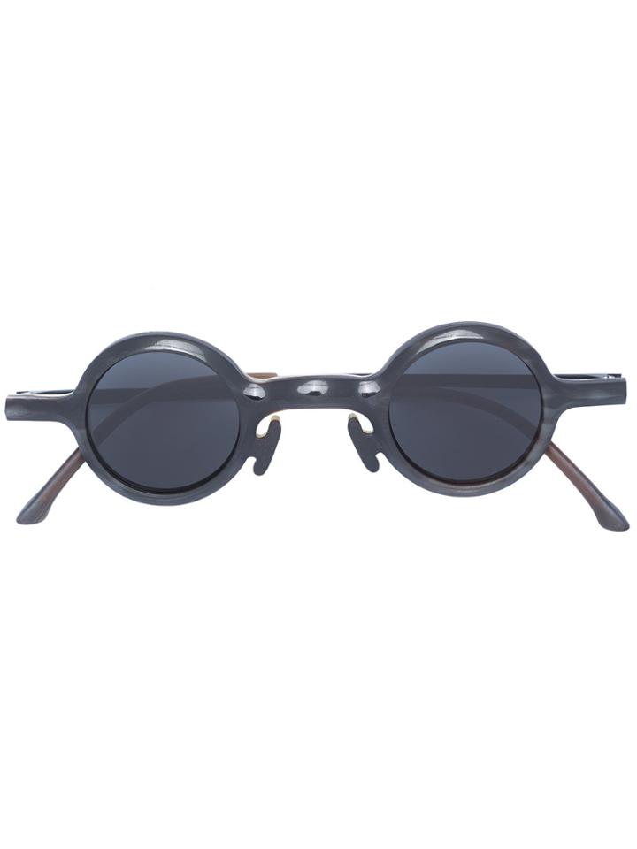 Rigards Horn Round Sunglasses - Black