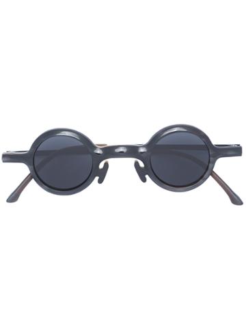 Rigards Horn Round Sunglasses - Black