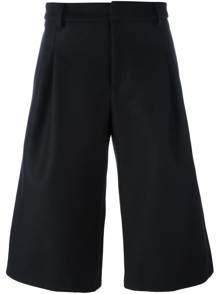 Les Hommes Pence Shorts, Men's, Size: 46, Black, Virgin Wool/polyamide/cashmere/cotton