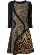 Alberta Ferretti Animal Print Dress, Women's, Size: 46, Black, Polyester/acetate/other Fibers